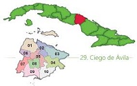 Ubicación en el mapa de la provincia de Ciego de Ávila