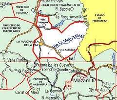 Mapa de La Manzanilla de la Paz