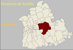 Ubicación de Carmona  en la provincia de Sevilla