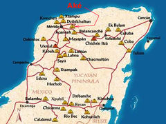 Mapa de la ciudad antigua de Aké