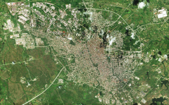 Vista de la ciudad desde el espacio exterior