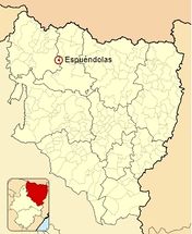 Ubicación de Espuéndolas en la provincia de Huesca