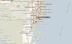 Mapa de Coral Gables.