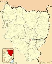 Ubicación de Monesma en la provincia de Huesca