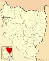 Ubicación de Larués en la provincia de Huesca