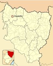 Ubicación de Guasillo en la provincia de Huesca
