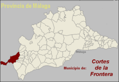 Localización en la provincia de Málaga.