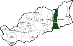 Ubicación de Valverde de la Vera en la Mancominidad de la Vera.