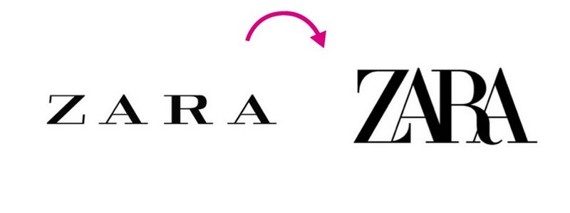 Archivo:Logo Zara antes y despues.jpg