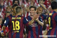 Messi en el partido final de la Copa del Rey.