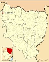 Ubicación de Majones en la provincia de Huesca
