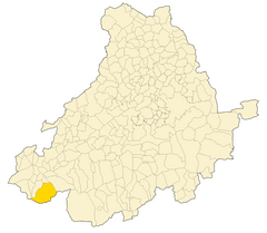 Localización de Navalonguilla en la provincia de  Ávila.