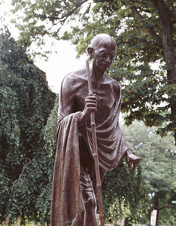 Gandhi statue, Indian Embassy, Washington D.C., 12389a.jpg