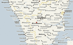 Localización de la ciudad de Tirupur