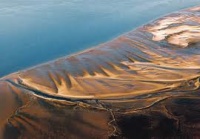 Una vista aérea de sus costas.