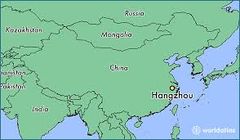 Ubicación en el mapa de la ciudad de Hangzhou