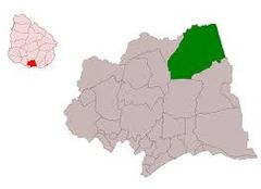Localización del municipio de Tala en el departamento de Canelones.