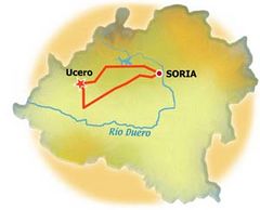Localización de Ucero en la provincia de Soria.