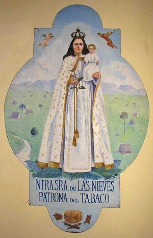 Estampa de María, Virgen de las Nieves, Patrona del Tabaco (Cuba).jpg