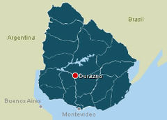 Ciudad de Durazno en Uruguay