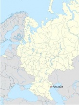 Localización de Astracán en Rusia europea