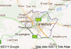 Mapa de la Ciudad Canterbury