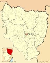 Ubicación de Azara en la provincia de Huesca