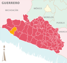 Mapa de Zihuatanejo de Azueta.