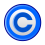 Icono Copyright en Azul