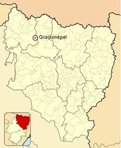 Ubicación de Gracionépel en la provincia de Huesca.