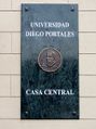 Universidad Diego Portales -Casa Central costado Manuel Rodriguez -placa.jpg