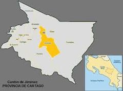 Ubicación del cantón Jiménez en el mapa