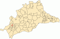 Ubicación de Atajate en la provincia de Málaga.