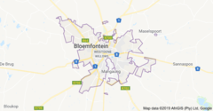 Mapa de Bloemfontein
