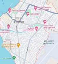 Mapa de la ciudad de Canakkale, Turquia