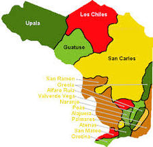 Ubicación en el mapa de Upala