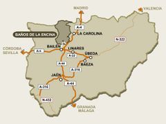 Localización de Baños de la Encina en la provincia de Jaén.