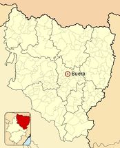 Ubicación de Buera en la provincia de Huesca
