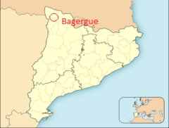 Ubicación de Bagergue en Cataluña.