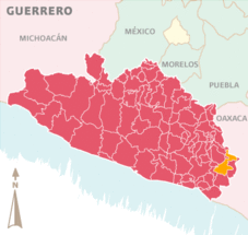 Mapa de Tlacoachistlahuaca