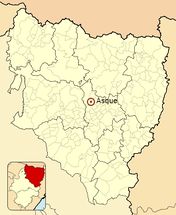 Ubicación de Asque en la provincia de Huesca