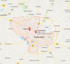 Localización de la ciudad de Hyderabad en Telangana,India