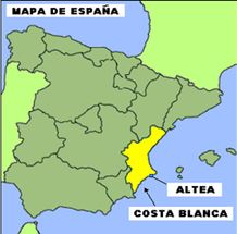 Ubicación de Altea en la provincia de Alicante.
