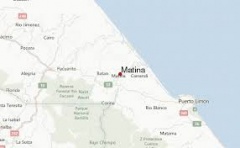 Ubicación en el mapa de la ciudad de Matina