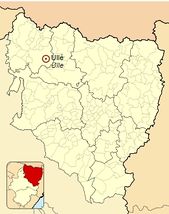 Ubicación de Ullé en la provincia de Huesca