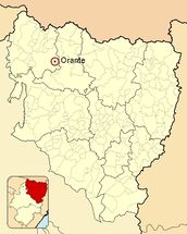Ubicación de Orante en la provincia de Huesca