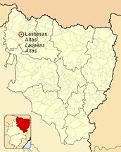 Ubicación de Lastiesas Altas en la provincia de Huesca