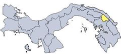 Mapa de Panamá, la zona amarilla es Wargandí