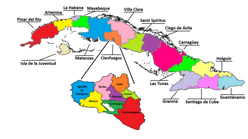 Mapa de Cuba con la ubicación Geográfica de los municipios de Cienfuegos.png